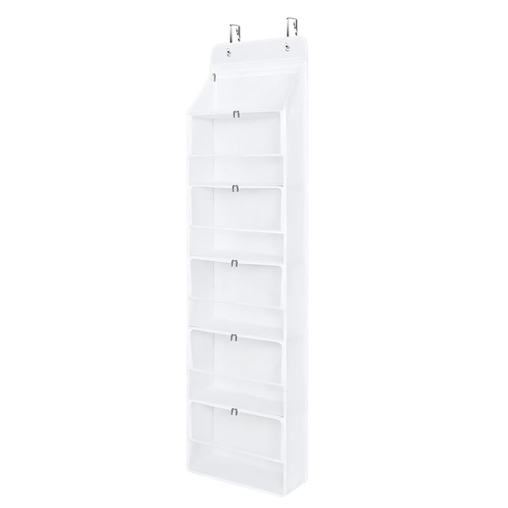 CTRLZS Over Door Yarn Storage Organizer with 6 Zipper Closure Compartments, for Knitting Needles, Crochet Hooks