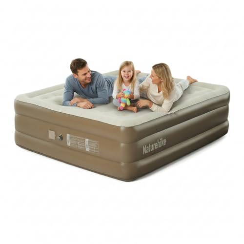 Naturehike Luftmatratze 3 Personen Selbstaufblasend mit Akkupumpe - Aufblasbares Gästebett 200x180x45cm für Camping & Zuhause, Leicht, Bequem und Schnell aufblasbar
