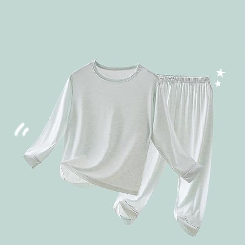 Girls Boys Underwear Soft Comfy 𝐏ajamas Thermal Undershirt Kids 2 Piece Scoopy Neck Long Sleeve Pure Silk Solid Top2