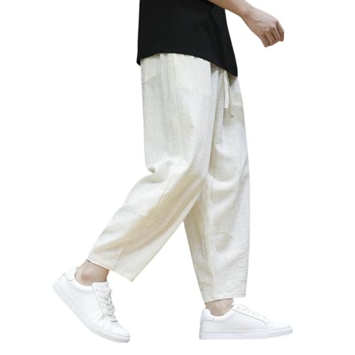 Pantalon en lin homme fluide et léger style chinois pour un été frais