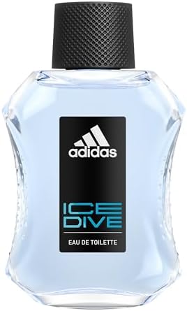 Adidas Ice Dive Eau de Toilette 3.3 fl oz (Pack of 1), Notes of Lavender, Sandalwood, and Vanilla, Men's Fragrance, Long Lasting, Sporty Fragrance, Travel Size