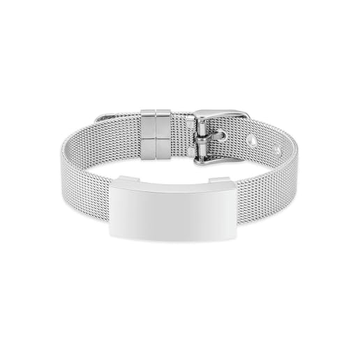 Bracelet commémoratif pour cendres acier inoxydable argent 18 cm bijou homme