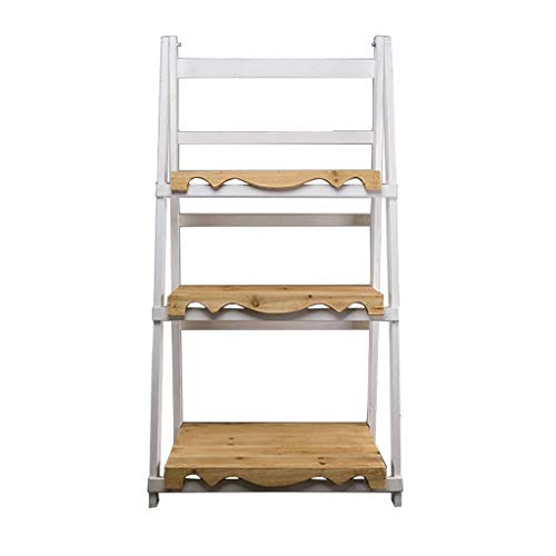 Preisvergleich Produktbild HZPXSB Hölzerner faltender Blumentopf-Gärtner-Speicher-Regal Gestell-Planter Display Ladder Gartenmeile Rustikales 3 Tier Naturhartholz Indoor / Outdoor-Werkstheater Folding Portable Herb & Plant Stan