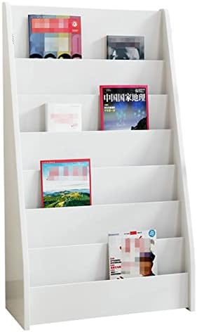 Elegant White Magazine Holder Rack for Shelves - 7-Tier Brochure Display Stand for Home & Office Decor, Stylish Brown Finish, Perfect for Organizing Magazines & Literature