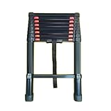 Escalera de Tijera Ajustable en Altura de 2,6/2,9/3,2/3,8 Metros, Ligera y Plegable for áticos, Ideal for Reparaciones y Limpieza del hogar.(3.8 Meters)