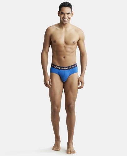Image of Jockey NY15 Men Super Combed Cotton Elastane Stretch Solid Brief with Ultrasoft Waistband