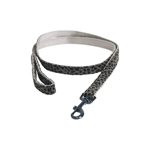 Longe pour chien 1m20 leopard gris pour balade urbaine sure