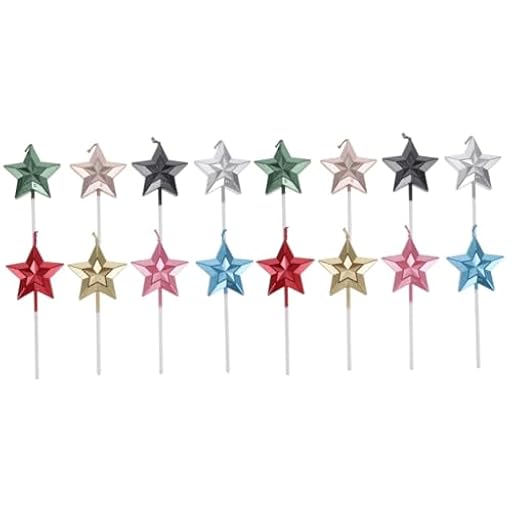 PRETYZOOM 16 Piezas 1 Juego Vela Decorativa Estrella Velas de Pastel con Estilo Pastel de Bodas Toppers Vela Ornamento Decoraciones de Boda Velas Decorativas para Pasteles Adornos de Pastel | Ya disponible en tu tienda friki favorita! En mundofriki.es!