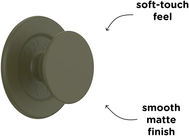 PopSockets Phone Grip for MagSafe, Magnetic Holder, Phone Stand, Green - Soft Touch Fatigue - Image 3