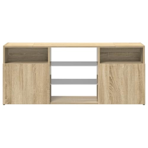 Miniatura 7 de Refined Armario Tv Con Luces Led Roble Sonoma 120x30x50 Cm