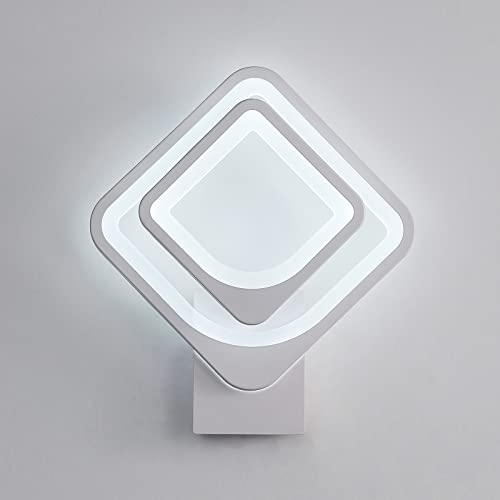 DAXGD Aplique Pared Interior, Lámpara de LED de Pared Cuadrada Blanca 30W, Aplique Pared led 6000K para sala de estar,...