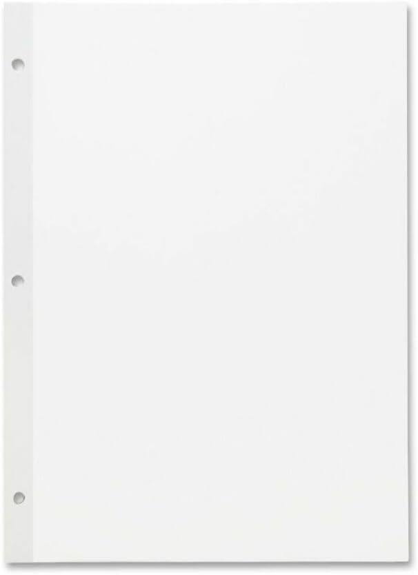 Sparco WB213 Reinforced Filler Paper, Plain, 20 lb, 11-Inch x8-1/2-Inch, White