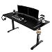 Produktbild ULTRADESK Momentum | Computertisch Gaming Tisch mit riesiger Arbeitsfläche, XXL-Pad, Handy-Ständer, Becherhalter | Stahlkonstruktion mit Verstärkungen, belastbar bis 130 kg | Schwarz, 152,5x70 cm