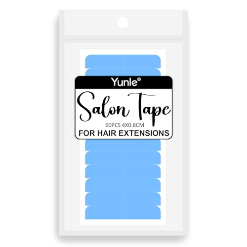 Yunle Hair Extension Tape Replacement 60PCS Blue 4x0.8cm