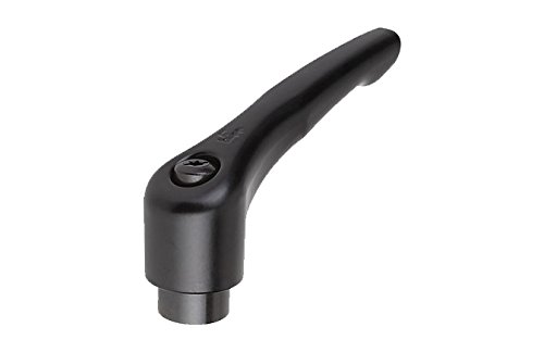 Kipp 06450-3101 Zinc Adjustable Handle with M10 Internal Thread, Modern Design Style, Steel Components, Metric, Black Satin Powder-Coated Finish, Size 3
