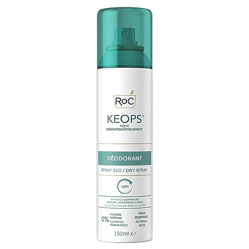 RoC - KEOPS Desodorante Spray Seco - Antitranspirante - Eficacia 48 Horas - Sin perfume - Sin Alcohol y Sin Fragancia - Todo Tipo de Piel - 100 ml