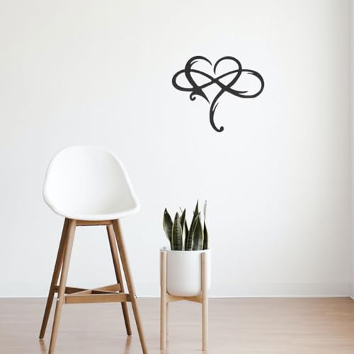 Décoration murale cœur en métal noir pour une chambre élégante - 6