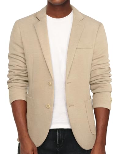 Image of PJ PAUL JONES Men's Casual Knit Blazer Suit Jackets Two Button Lightweight Unlined Sport Coat