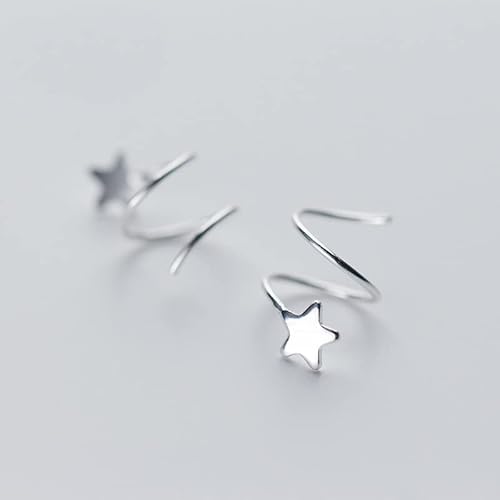 Earrings 925 Sterling Silver Earrings Women Girls Triangular Star Heart Spiral Ear Bone Ear Buckle Mini Double Ring Earrings By Sgdfdju (Metal Color : Mc15489 Gold Color) #TOP1