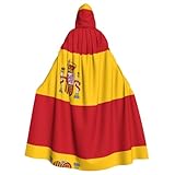 VXXNlnn Capa unisex con capucha de Halloween para adultos, bandera de España, capa de cosplay para fiestas, carnavales y eventos temáticos