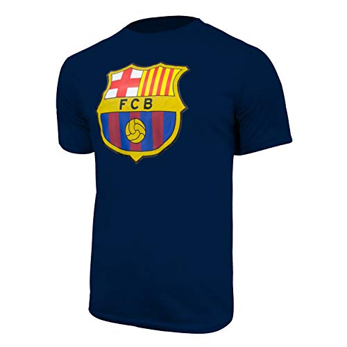 Icon Sports FC Barcelona Ault T-Shirt for Men, BarÃ§a Graphic Shirts for Men (Navy, Small)