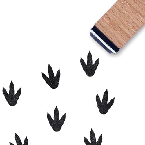 Dino Footprint Rubber Stamp, 3/5 Inch Small Mini Stamp for Scrapbooking Card Making Planner