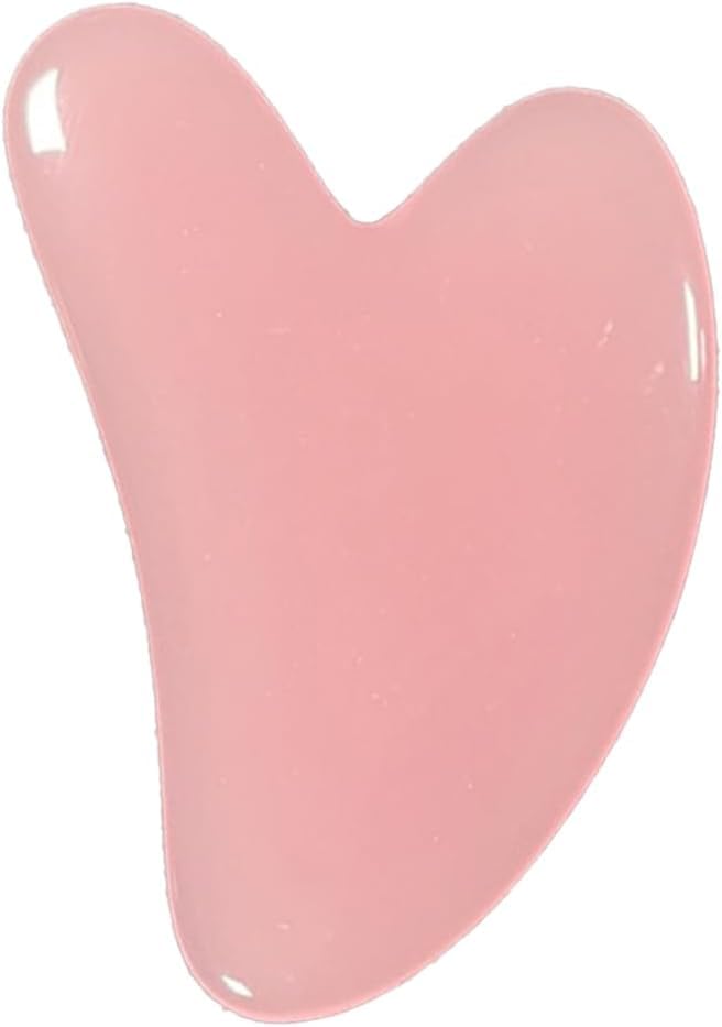 Gua Sha Jade Stein Gua Sha Massage Tool, Guasha für Gesicht und Körper Haut Massage Werkzeuge für SPA Akupunktur Rosa Stein für Körper Gesicht Hals und Auge Hautpflege Geschenk für4