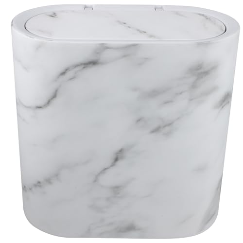 Caneca de basura VICASKY ovalada, plástica, con tapa