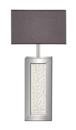 Deco 79 Glam Glass Cylinder Table Lamp, 16" X 11" X 31", Silver #TOP1