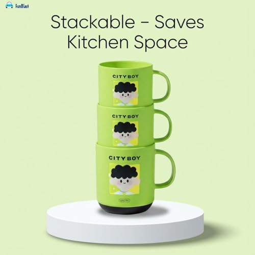 Image of FunBlast Milk Mug for Kids - 450 Ml; Unbreakable Mug for Kids, Milk Mugs for Kids Unbreakable - Milk Drinking Cup for Kids (City Boy)