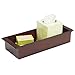 mDesign Deep Bamboo Storage Organizer Tray Bin with Handles, Eco-Friendly, Multipurpose; Use on Bathroom Vanity, Countertop, Toilet Tank - Stackable, 16" Wide - Espresso Brown Wood Finish