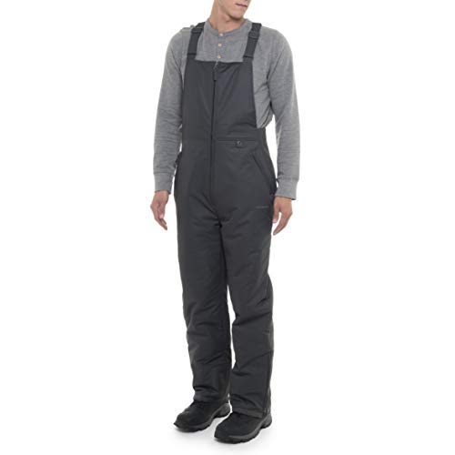 SkiGear Men's Essential Insulated Bib Overalls, Charcoal, Medium/30