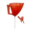 Stop N' Flow Funnel with Flexible Hose, Spill Free Liquid Control, Detachable Legs, and Measurements for Automotive Coolant, Antifreeze, and Petroleum, Heavy-Duty Plastic