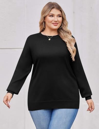 IN'VOLAND Women Plus Size Sweaters Fall Long Sleeve Pullover Sweater Tops — view 2