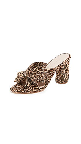 Loeffler Randall Women's Penny Knot Mules, Leopard/Gold, 5 Medium US