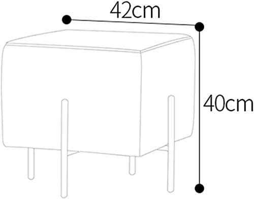 Tabouret canapé en métal beige 42x40cm pour salon - 2