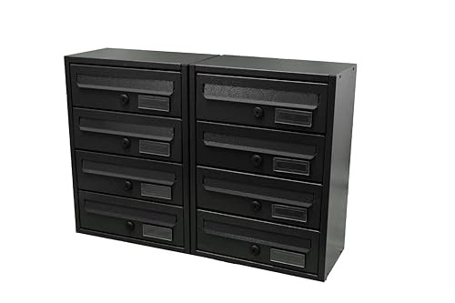 Buzón de correos para condominios, modelo modular 60 x 17 x 42 cm, 8 plazas