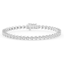 Belacqua 2 Carat Round Lab Grown Diamond Tennis Bracelet in Sterling Silver, 7 Inches Length, Martini Bracelet, J-K Color, I1-I2 Clarity, Fine Jewelry for Women, Gift Box Included