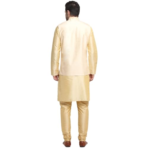 Silk Kurta Churidar with Embroided Zari Nehru Jacket Set, Ethnic Traditional Wear2