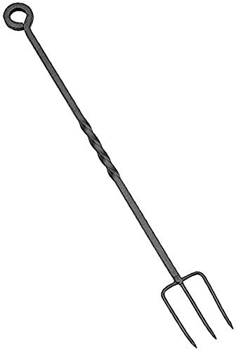 Fireplace Tools Poker Shovel Brush Tongs Fork Chestnut Roaster Black Cast Iron Fireside Companion Set (Fork)