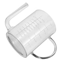 Kichvoe Glass Fat Separator with 500ml Capacity and Accurate Measurement, Easy to Clean Gravy Oil Separator Jug with Long Spout for Cooking and Food Preparation