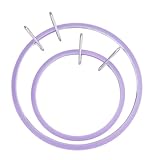 DICOSMETIC 2 Stück Kunststoff Metall Rund Stickrahmen 2 Größen Ringe Embroidery Hoop Kreis Kreuzstich Hoop Ringe für DIY Kunst Handwerk Handliche Nähen, 17.2/12cm