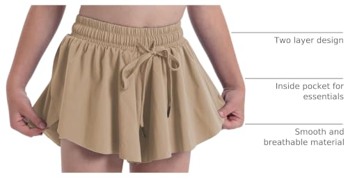 Image of Flowy Shorts for Teen Girls Athletic Running Youth Butterfly Shorts