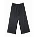 HZCX FASHION Men Baggy Wide Straight Leg Linen Dress Pants Stripe Zipper Pleat Elastic Waist Casual Slacks Work Trousers(Black,Small)