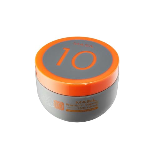 MASIL 10 Premium Repair Hair Mask, Deep Treatment for Dry Damaged Hair, Korean Professional Keratin & Protein Hair Care, Moisturizing Conditioner for Frizzy Hair, Softening for Women, 10.14 fl oz