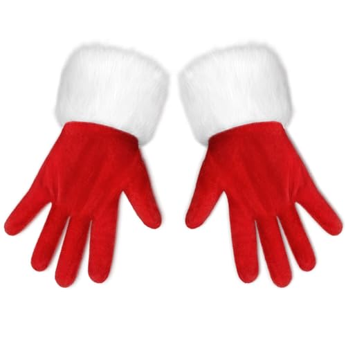 YUYWWAN Rote Samthandschuhe Kurze Damen, Rote Handschuhe Weihnachten,...
