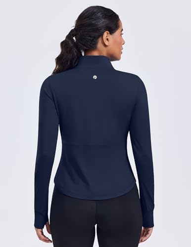 PINSPARK Women's Cropped Workout Jacket Lightweight Full Zip Running Jacket Comfy Slim Fit Athletic Jackets with Thumb Holes2