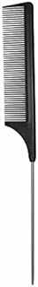 Hair Comb - a Professional Anti-static Carbon Fibre Metal-Pin Tail Comb,Heat Resistant Barber and Salon Rattail Comb with Non-skid Paddle Parting Comb,Fine Tooth in Black