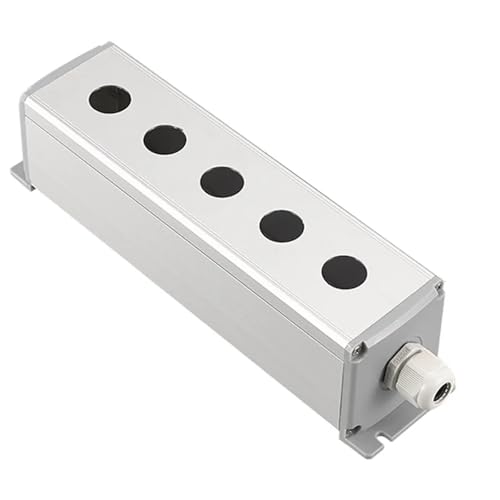 KHYUPWNGO Metal Aluminum Pushbutton Industrial Home Control Switch Box 16mm 19mm 22mm 1/2/3/4/5/6 Holes 45 * 45mm 45 * 65mm(5Hole,16mm 45x65mm)