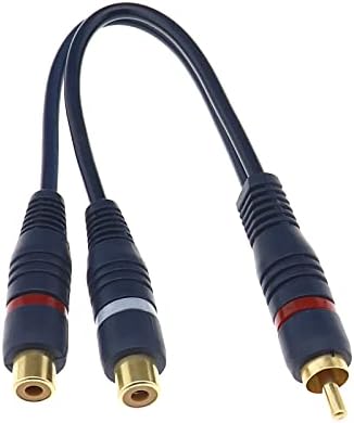 Create idea 4 Pack Of 20cm 1 RCA Male to 2 Phono Female Splitter Y Adapter Digital Audio Lead
